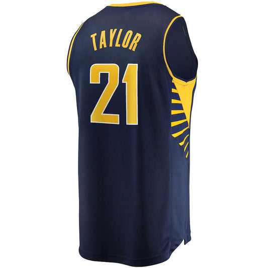 IN.Pacers #21 Terry Taylor IFanatics Branded 2021-22 Fast Break Replica Jersey Icon Edition Navy Stitched American Basketball Jersey UNEC