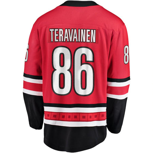 C.Hurricanes #86 Teuvo Teravainen Fanatics Branded Breakaway Player Jersey Red Stitched American Hockey Jersey UNEC