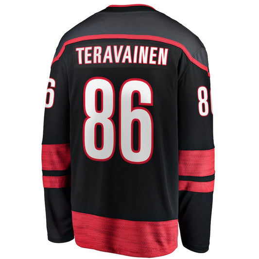 C.Hurricanes #86 Teuvo Teravainen Fanatics Branded Home Breakaway Player Jersey Black Stitched American Hockey Jersey UNEC