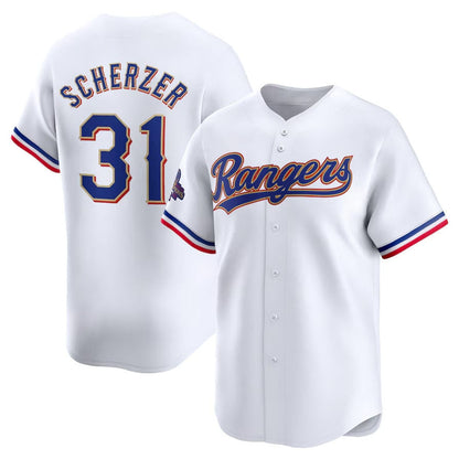 Texas Rangers #31 Max Scherzer 2024 Gold Collection Limited Player Jersey ¨C White Baseball Jerseys