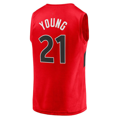 T.Raptors #21 Thaddeus Young Fanatics Branded  Fast Break Replica Jersey Red Icon Edition Stitched American Basketball Jersey UNEC