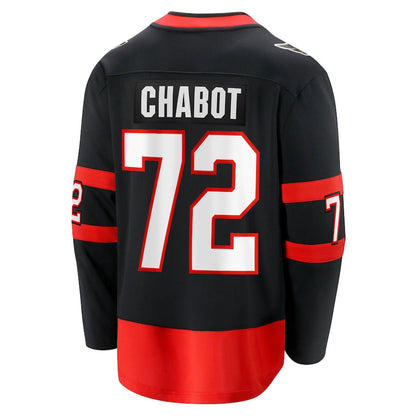 O.Senators #72 Thomas Chabot Fanatics Branded Home Breakaway Jersey Black Stitched American Hockey Jersey UNEC