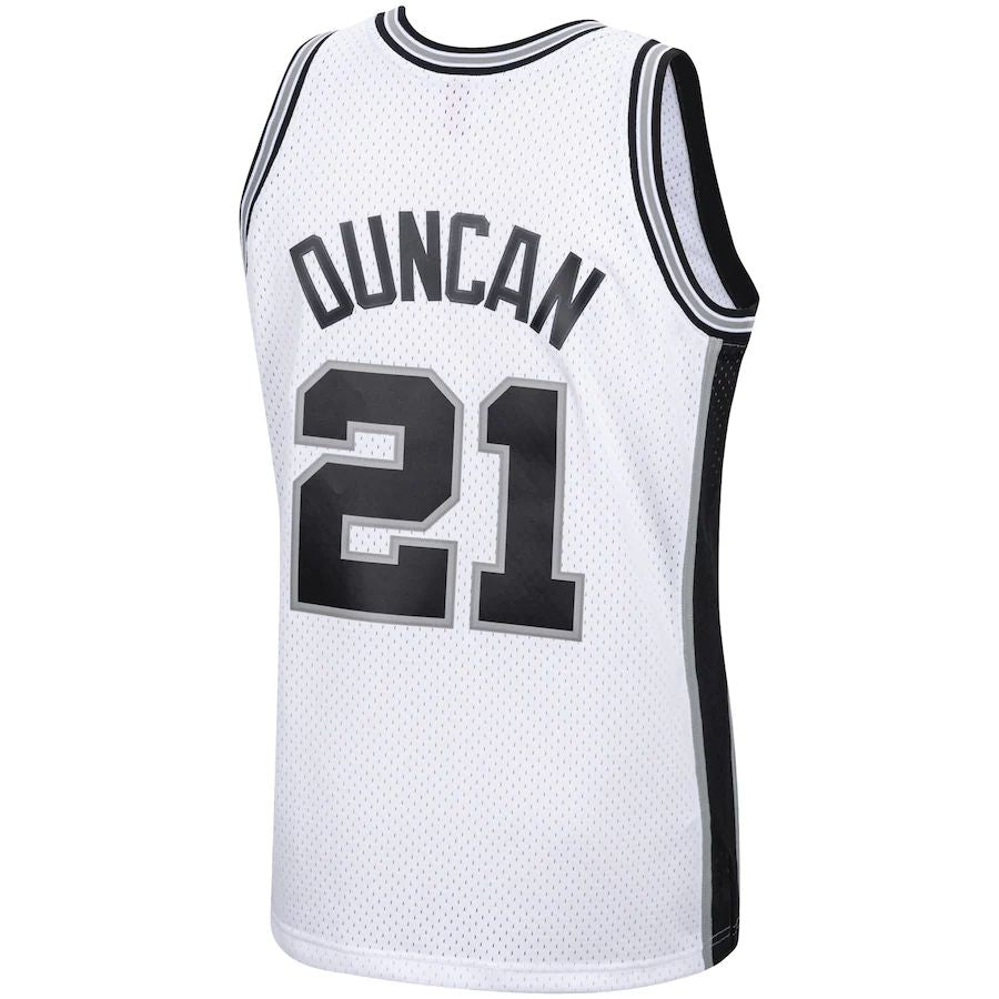 S.Antonio Spurs #21 Tim Duncan Mitchell & Ness 1998-99 Hardwood Classics Swingman Jersey White Stitched American Basketball Jersey UNEC