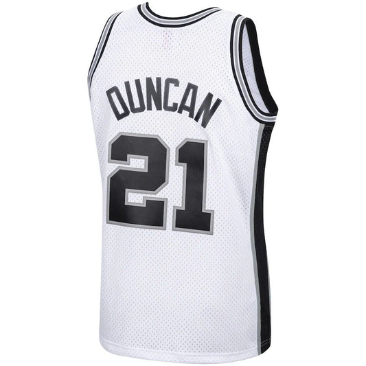 S.Antonio Spurs #21 Tim Duncan Mitchell & Ness 1998-99 Hardwood Classics Swingman Jersey White Stitched American Basketball Jersey UNEC