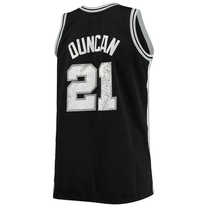S.Antonio Spurs #21 Tim Duncan Mitchell & Ness Big & Tall 1998-99 75th Anniversary Diamond Swingman Jersey Black Stitched American Basketball Jersey UNEC