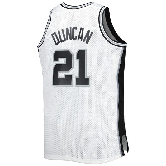 S.Antonio Spurs #21 Tim Duncan Mitchell & Ness Big & Tall Hardwood Classics 1998-99 Swingman Jersey White Stitched American Basketball Jersey UNEC