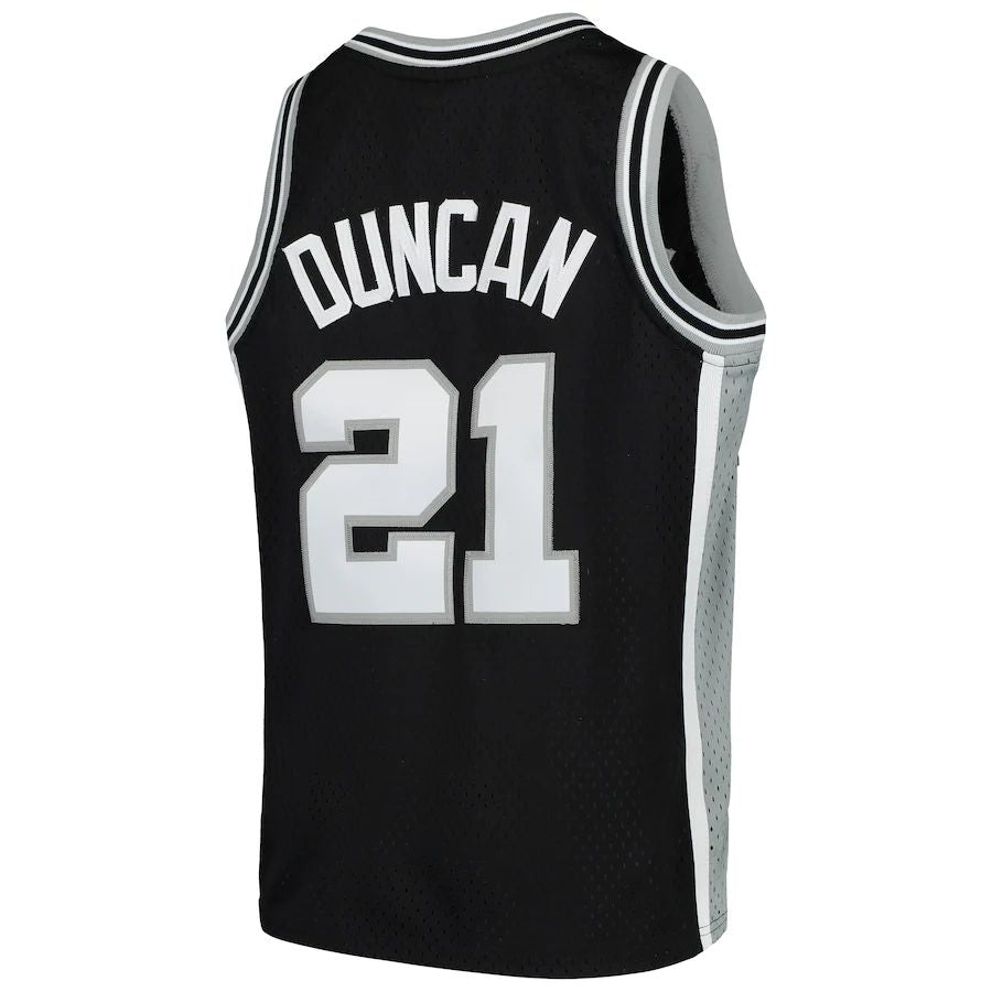 S.Antonio Spurs #21 Tim Duncan Mitchell & Ness  Swingman Throwback Jersey Black Stitched American Basketball Jersey UNEC