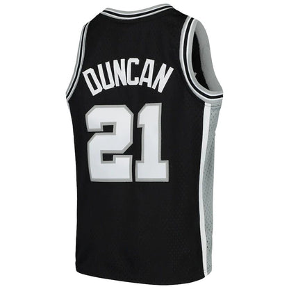 S.Antonio Spurs #21 Tim Duncan Mitchell & Ness  Swingman Throwback Jersey Black Stitched American Basketball Jersey UNEC