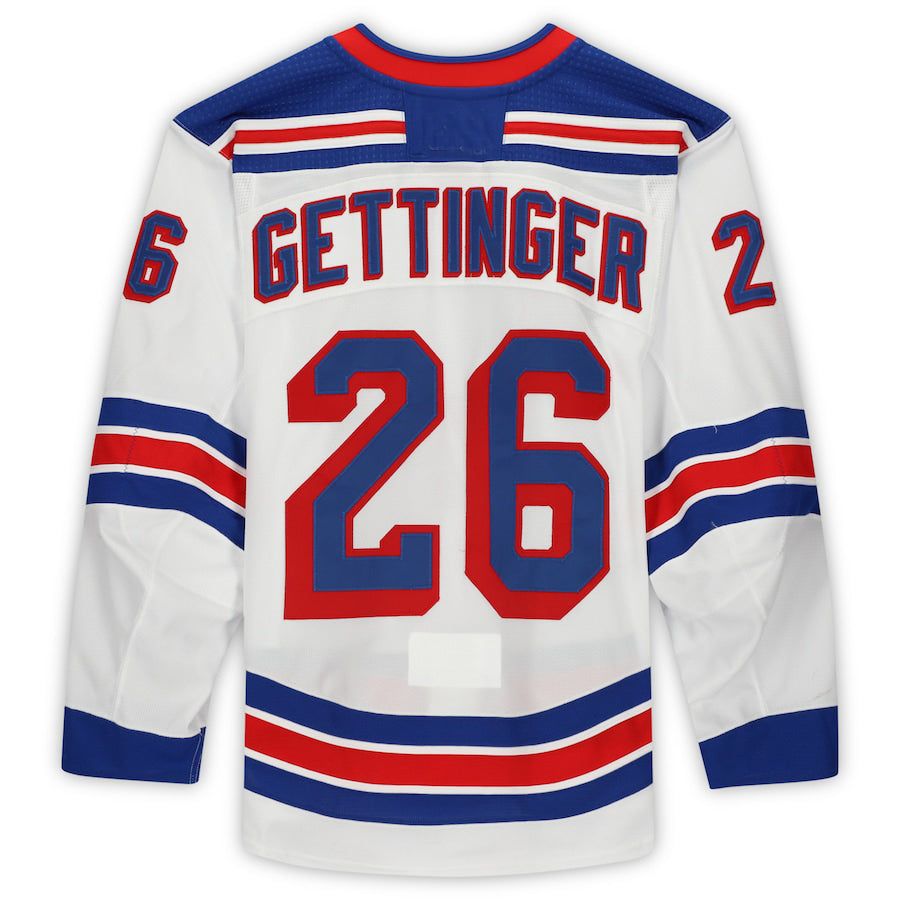 NY.Rangers #26 Tim Gettinger Fanatics Authentic Game-Used White Stitched American Hockey Jersey UNEC