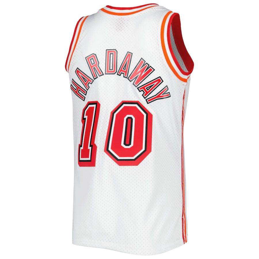 M.Heat #10 Tim Hardaway Mitchell & Ness 1996-97 Hardwood Classics Swingman Jersey White Stitched American Basketball Jersey UNEC