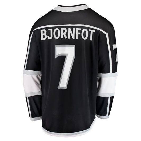 LA.Kings #7 Tobias Bjornfot Fanatics Branded Home Breakaway Player Jersey  Black Stitched American Hockey Jersey UNEC