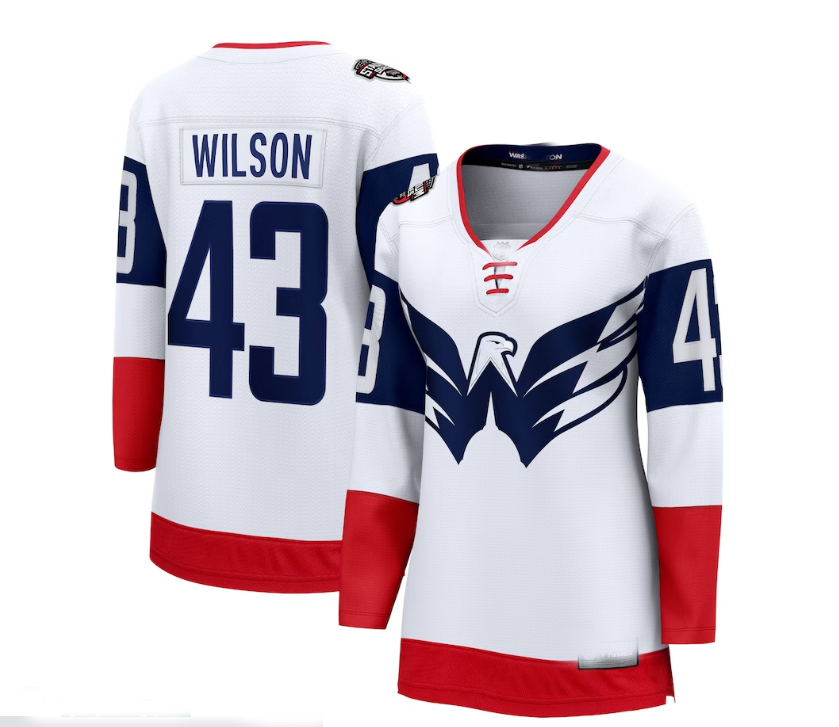W.Capitals #43 Tom Wilson Fanatics Branded 2023 NHL Stadium Series Breakaway Player Jersey - White Stitched American Hockey Jersey UNEC
