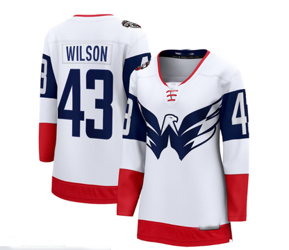 W.Capitals #43 Tom Wilson Fanatics Branded 2023 NHL Stadium Series Breakaway Player Jersey - White Stitched American Hockey Jersey UNEC