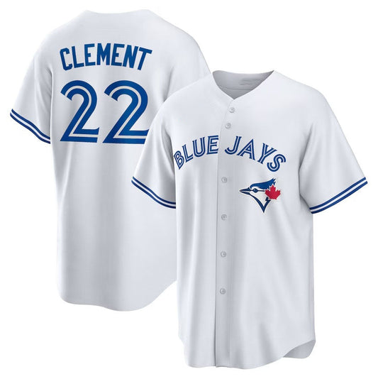 Toronto Blue Jays #22 Ernie Clement Home Replica Jersey - White Stitched Baseball Jersey