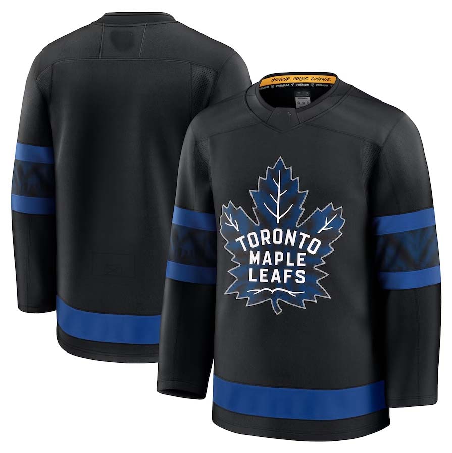 T.Maple Leafs Fanatics Alternate Premium Jersey - Black Stitched American Hockey Jersey UNEC