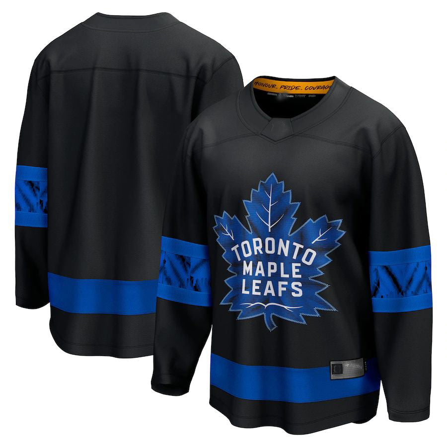 T.Maple Leafs Fanatics Branded Alternate Premier Breakaway Reversible Blank Jersey  Blank Jersey Black Stitched American Hockey Jersey UNEC