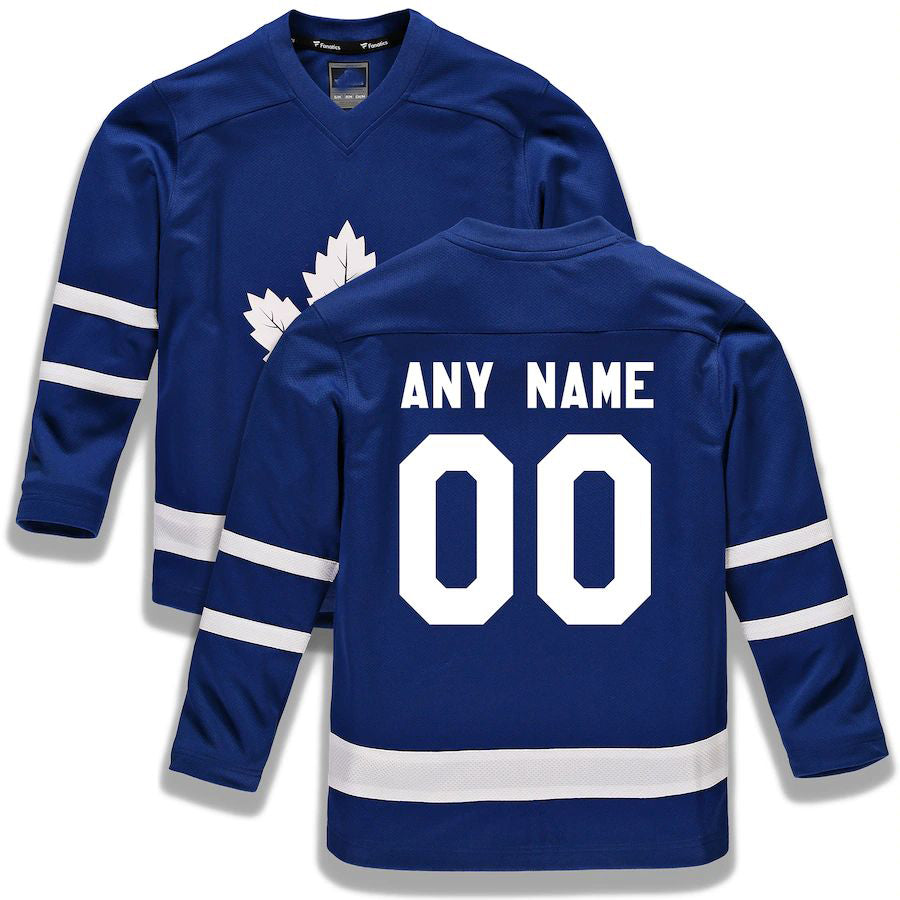 Custom T.Maple Leafs Fanatics Branded Home Replica  Blue Stitched American Hockey Jersey UNEC
