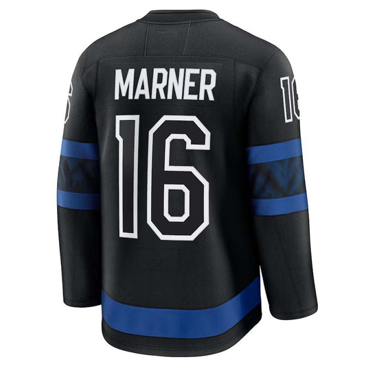 T.Maple Leafs #16 Mitch Marner Fanatics Alternate Premium Jersey - Black Stitched American Hockey Jersey UNEC
