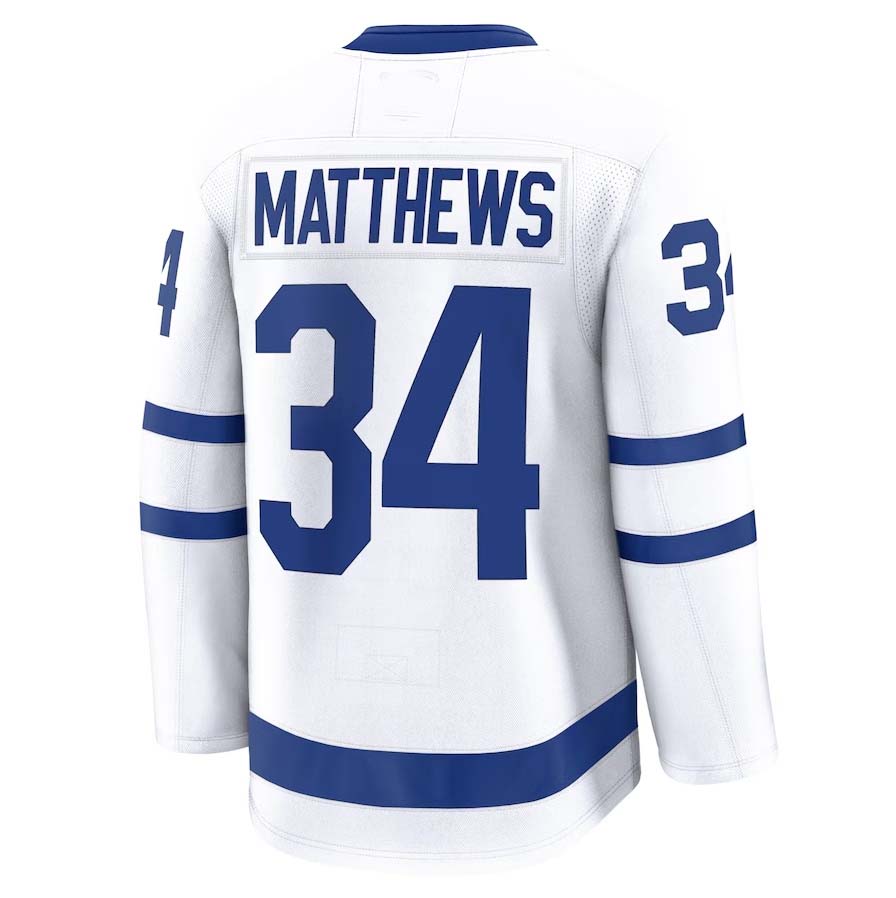 T.Maple Leafs #34 Auston Matthews Fanatics Away Premium Jersey - White Stitched American Hockey Jersey UNEC