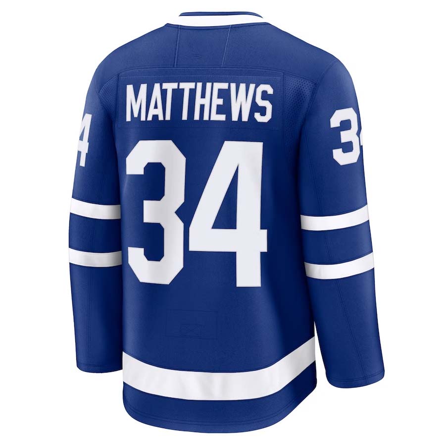T.Maple Leafs #34 Auston Matthews Fanatics Captain Patch Home Premium Jersey - Blue Stitched American Hockey Jersey UNEC