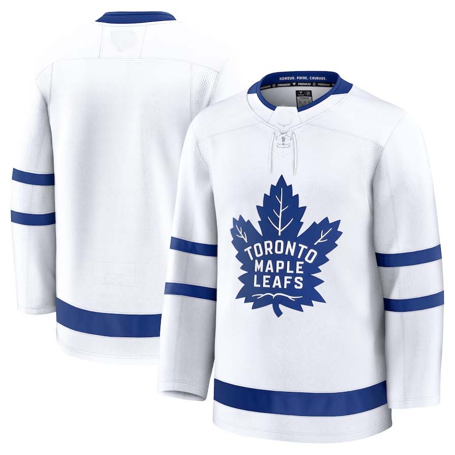 T.Maple Leafs Fanatics Away Premium Jersey - White Stitched American Hockey Jersey UNEC