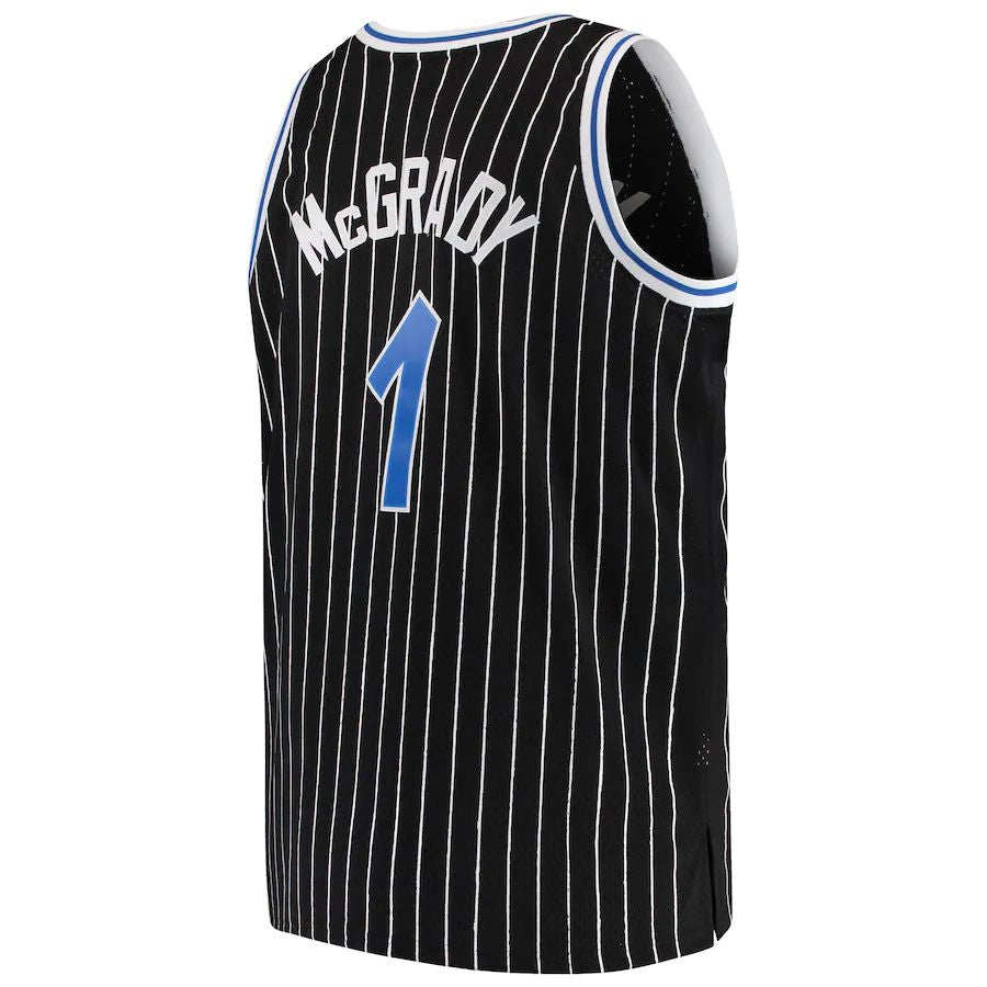 O.Magic #1 Tracy McGrady Mitchell & Ness Big & Tall Hardwood Classics Swingman Jersey Black Stitched American Basketball Jersey UNEC