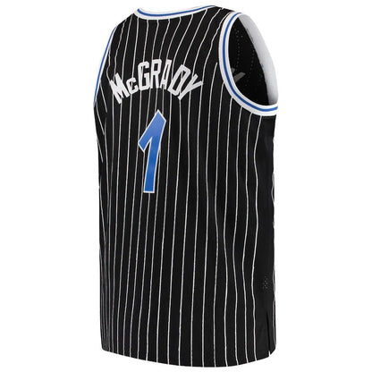 O.Magic #1 Tracy McGrady Mitchell & Ness Big & Tall Hardwood Classics Swingman Jersey Black Stitched American Basketball Jersey UNEC