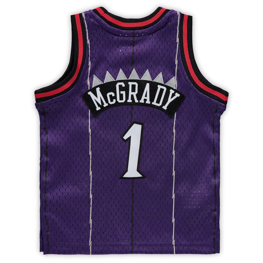 T.Raptors #1 Tracy McGrady Mitchell & Ness Infant 1998-99 Hardwood Classics Retired Player Jersey Purple Stitched American Basketball Jersey UNEC
