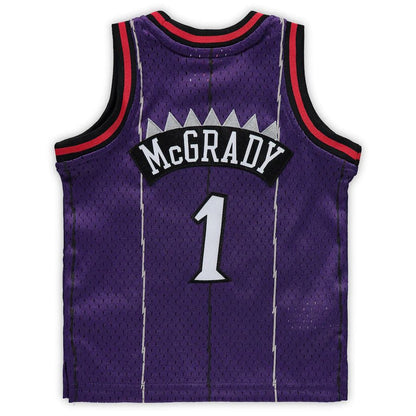 T.Raptors #1 Tracy McGrady Mitchell & Ness Infant 1998-99 Hardwood Classics Retired Player Jersey Purple Stitched American Basketball Jersey UNEC
