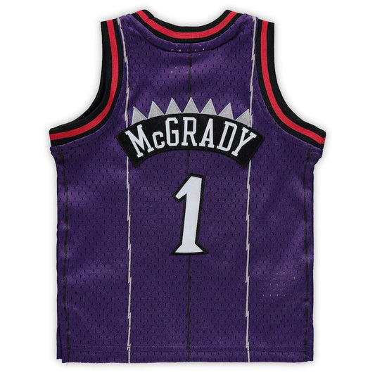 T.Raptors #1 Tracy McGrady Mitchell & Ness Infant 1998-99 Hardwood Classics Retired Player Jersey Purple Stitched American Basketball Jersey UNEC
