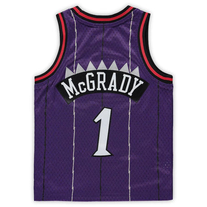 T.Raptors #1 Tracy McGrady Mitchell & Ness Preschool Hardwood Classics Throwback Team Jersey Purple Stitched American Basketball Jersey UNEC