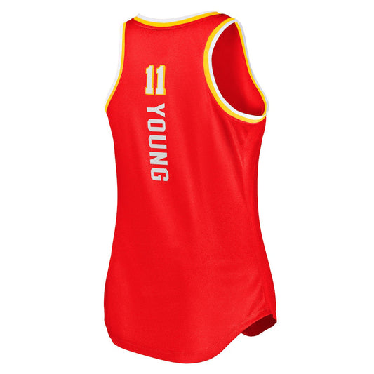 A.Hawks #11 Trae Young Fanatics Branded 2020-21 Fast Break Tank Jersey Icon Edition Red Stitched American Basketball Jersey UNEC