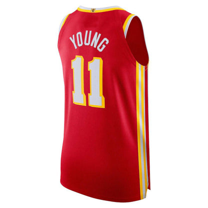 A.Hawks #11 Trae Young 2022-23 Authentic Player Jersey Icon Edition Red Stitched American Basketball Jersey UNEC