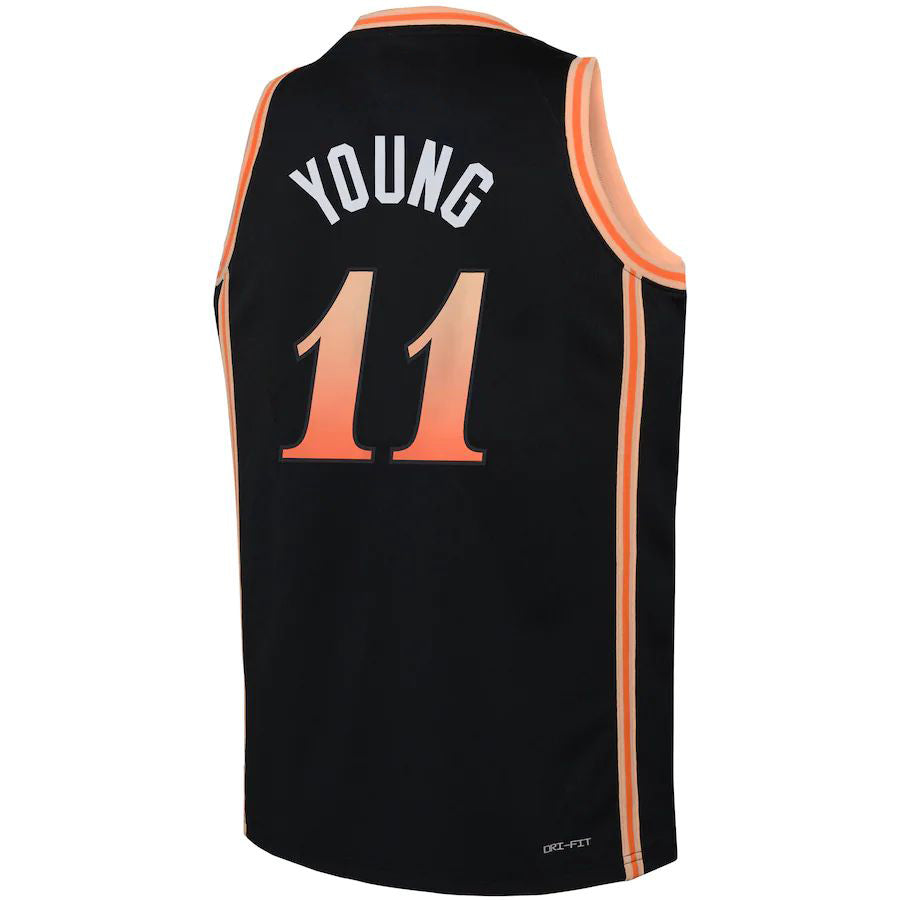 A.Hawks #11 Trae Young 2022-23 Swingman Jersey City Edition Black Stitched American Basketball Jersey UNEC