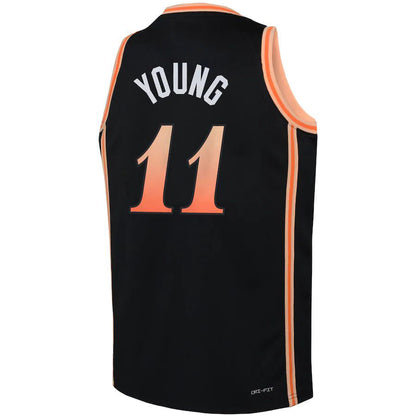 A.Hawks #11 Trae Young 2022-23 Swingman Jersey City Edition Black Stitched American Basketball Jersey UNEC