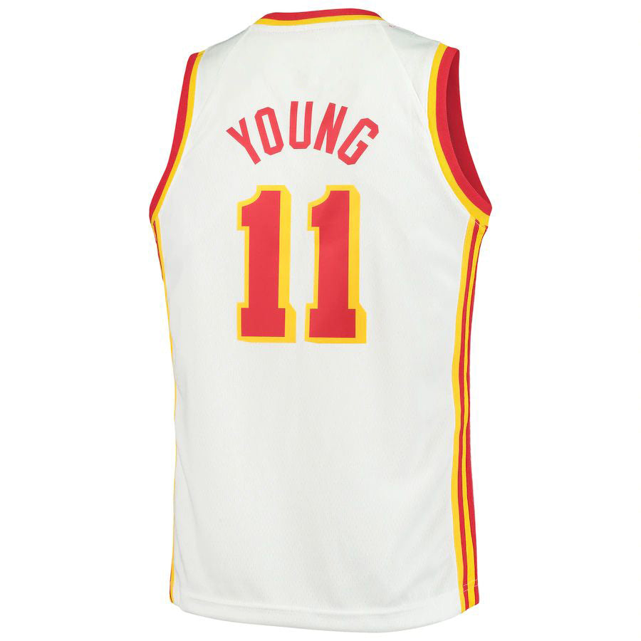 A.Hawks #11 Trae Young 2020-21 Swingman Jersey Association Edition White Stitched American Basketball Jersey UNEC