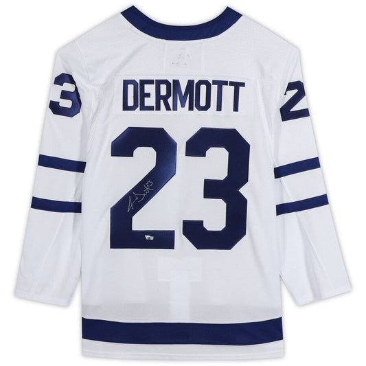T.Maple Leafs #23 Travis Dermott Fanatics Authentic Autographed White  Stitched American Hockey Jersey UNEC
