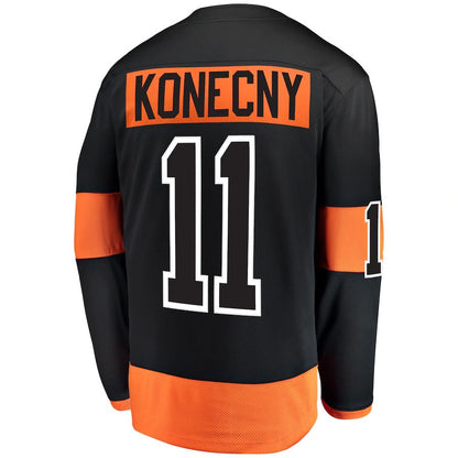 P.Flyers #11 Travis Konecny Fanatics Branded Alternate Breakaway Player Jersey Black Stitched American Hockey Jersey UNEC