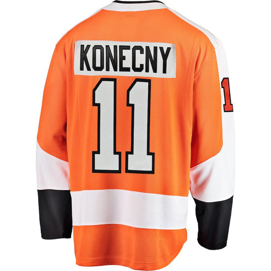 P.Flyers #11 Travis Konecny Fanatics Branded Breakaway Player Jersey Orange Stitched American Hockey Jersey UNEC