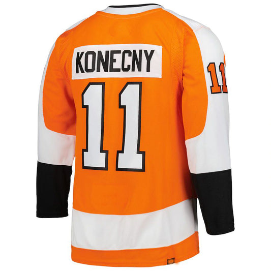 P.Flyers #11 Travis Konecny Primegreen Authentic Pro Home Player Jersey Orange Stitched American Hockey Jersey UNEC