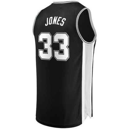 S.Antonio Spurs #33 Tre Jones Fanatics Branded Fast Break Replica Jersey  Icon Edition Black Stitched American Basketball Jersey UNEC