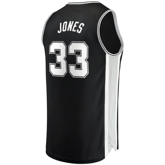 S.Antonio Spurs #33 Tre Jones Fanatics Branded Fast Break Replica Jersey  Icon Edition Black Stitched American Basketball Jersey UNEC