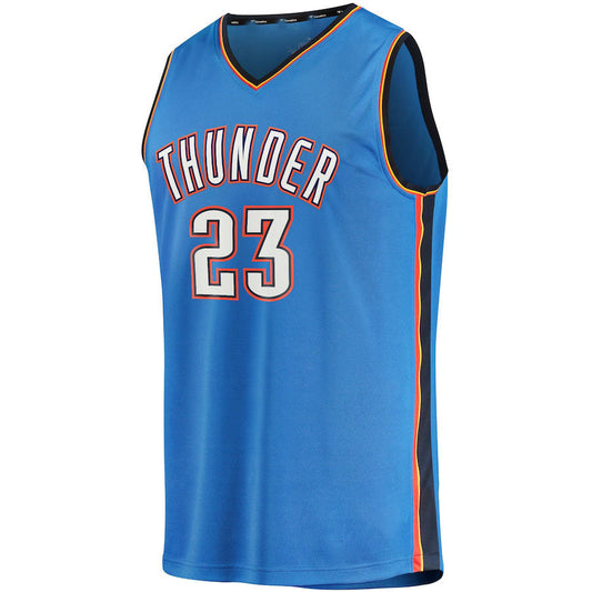 OC.Thunder #23 Tre Mann Fanatics Branded  2021-22 Fast Break Replica Jersey Blue Icon Edition Stitched American Basketball Jersey UNEC