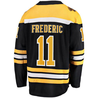 B.Bruins #11 Trent Frederic Fanatics Branded Home Breakaway Player Jersey  Black Stitched American Hockey Jersey UNEC