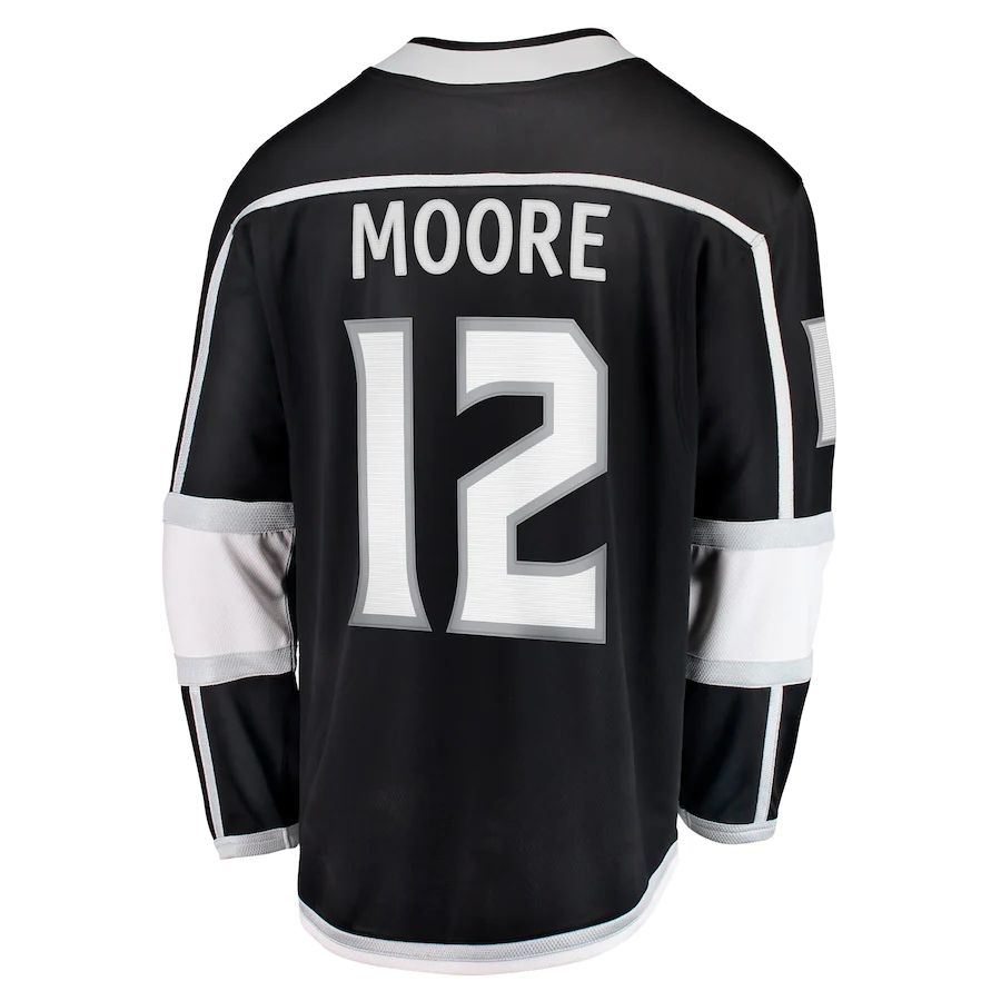 LA.Kings #12 Trevor Moore Fanatics Branded Home Breakaway Player Jersey  Black Stitched American Hockey Jersey UNEC