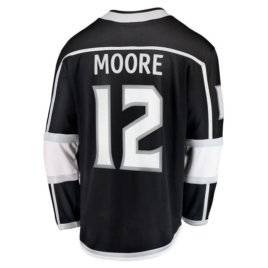 LA.Kings #12 Trevor Moore Fanatics Branded Home Breakaway Player Jersey  Black Stitched American Hockey Jersey UNEC
