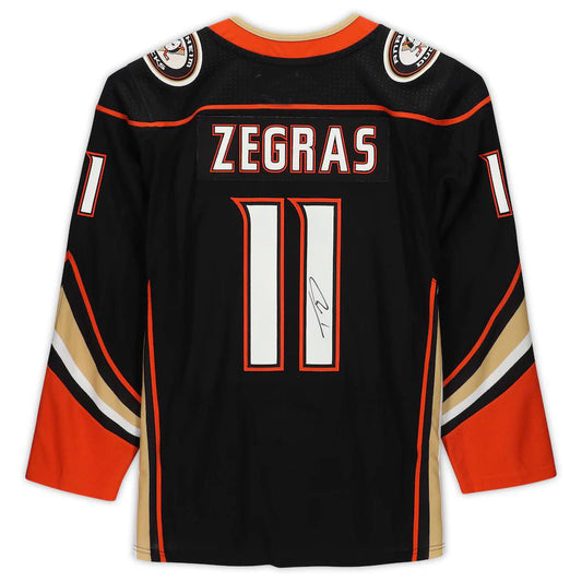 A.Ducks #11 Trevor Zegras Fanatics Authentic Autographed Authentic Jersey Black Stitched American Hockey Jersey UNEC