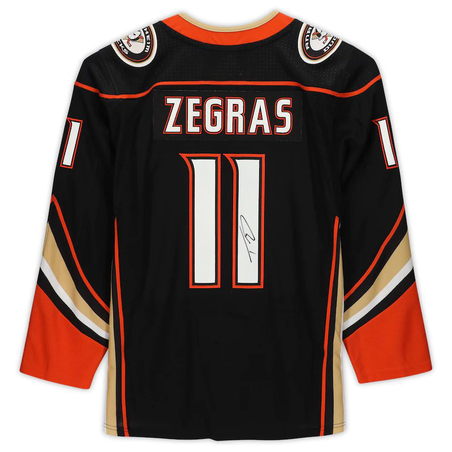 A.Ducks #11 Trevor Zegras Fanatics Authentic Autographed  Authentic Jersey  Black Stitched American Hockey Jersey UNEC