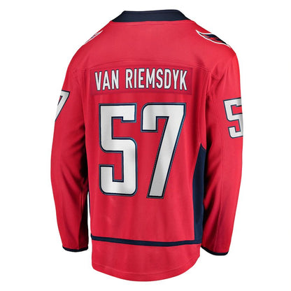 W.Capitals #57 Trevor van Riemsdyk Fanatics Branded Home Breakaway Jersey Red Stitched American Hockey Jersey UNEC