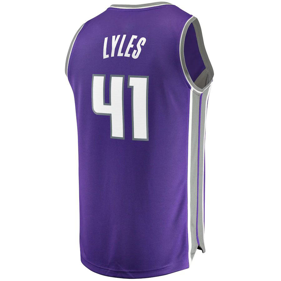 S.Kings #41 Trey Lyles Fanatics Branded Fast Break Replica Jersey Icon Edition Purple Stitched American Basketball Jersey UNEC